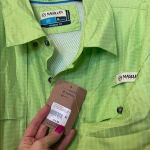 Lime Green Magellan dry-fit short sleeve